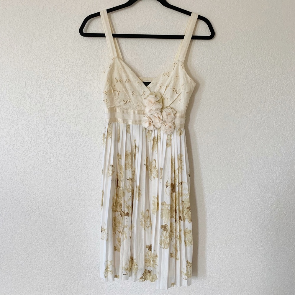 Anthropologie Deletta Cream Floral Dress